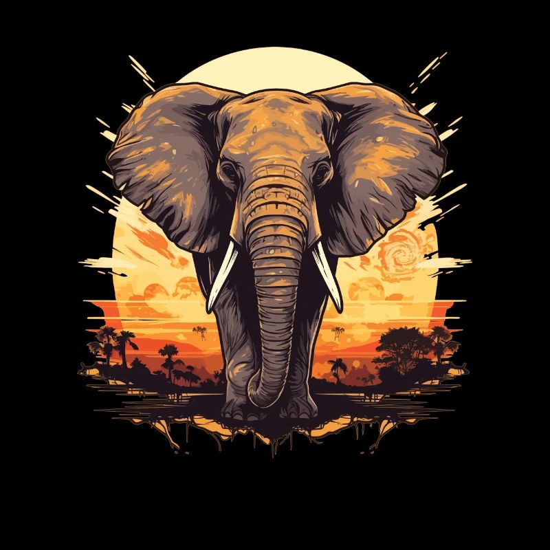 Éléphant majestueux Art animal élégant