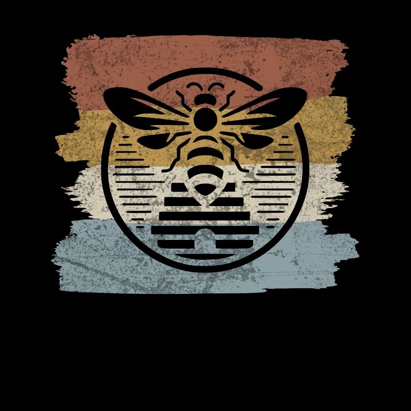 Hobby-imker-retro-kreis-design