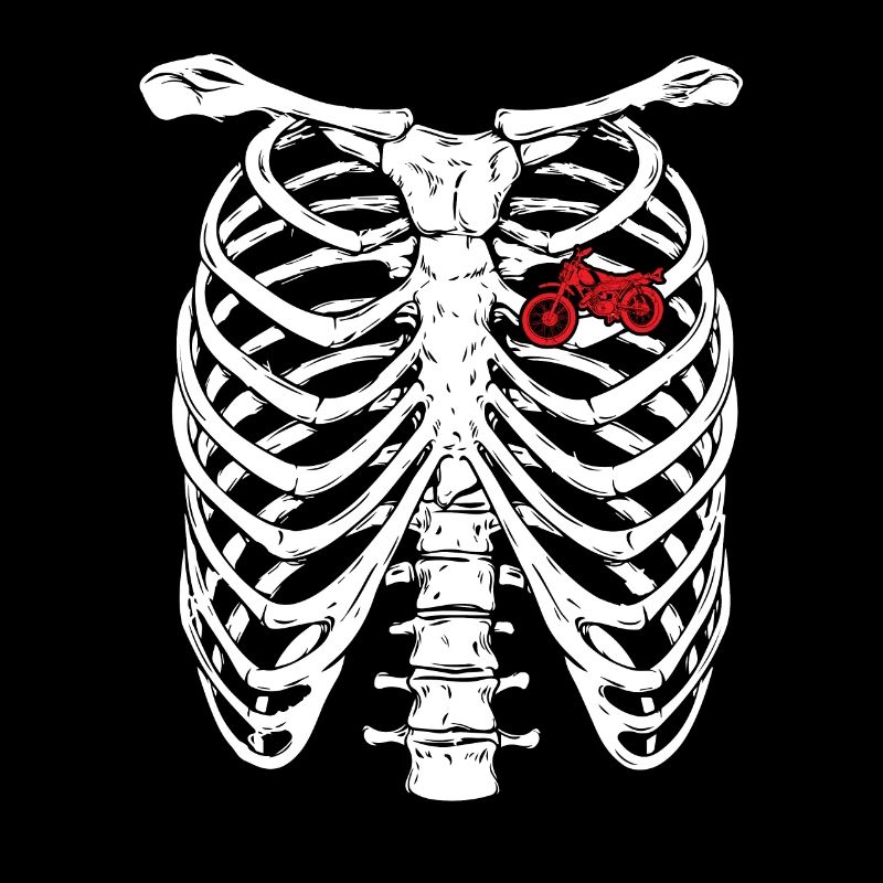Motorcycle driving heart skeleton x-ray incurable