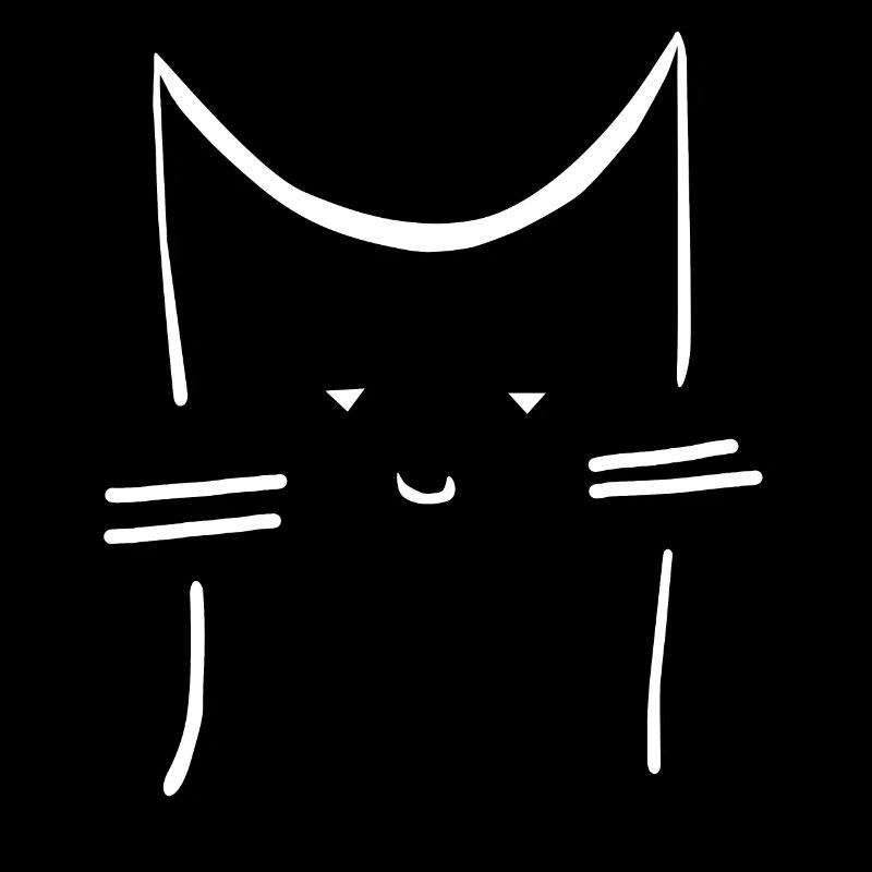 Mignon Mignon Lignes Blanches Chaton Face Chat