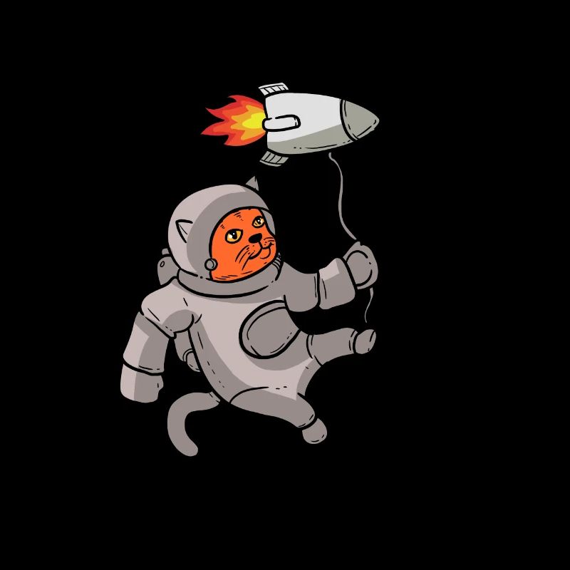 Cool funny astronaut space galaxy cat present gift