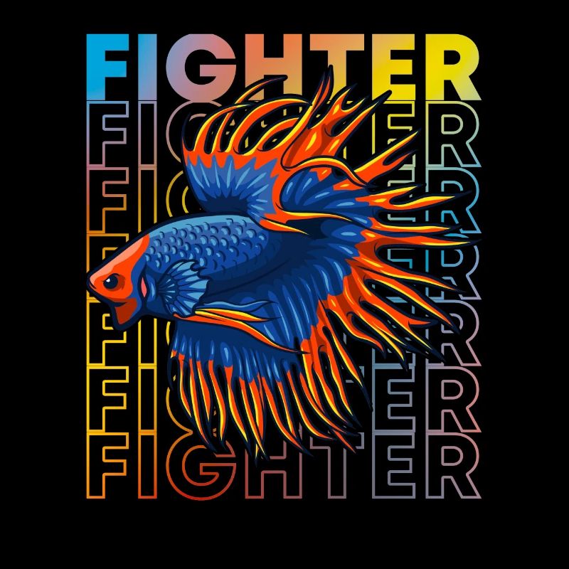 Betta Fish 80's Style Siamois Fighting Fish
