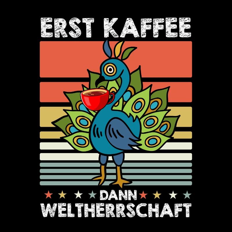 Pfau Vogel Kaffee-Sonnenbrille