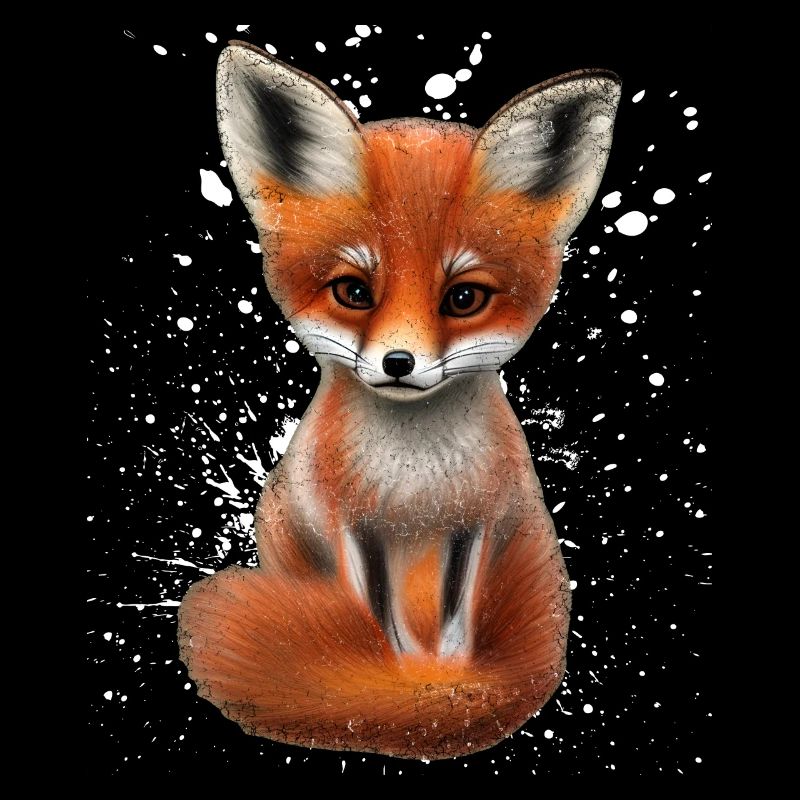 Fox Hand Painted Fox Puppy