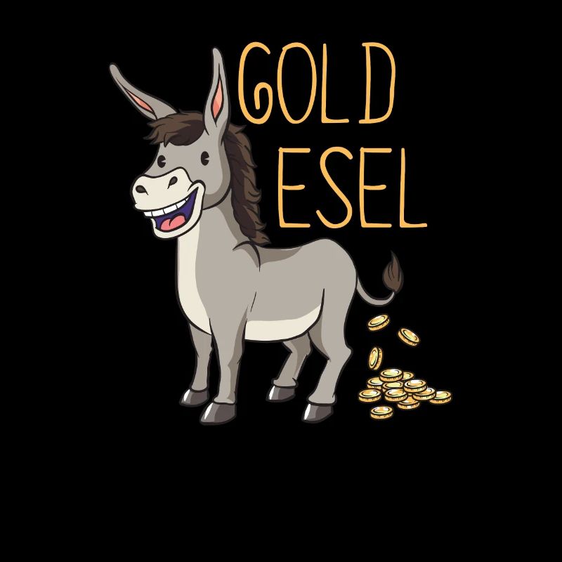Esel Goldesel Maultier Muli Donkey Geschenk