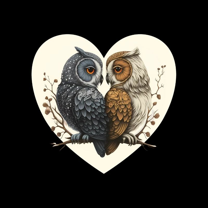 Cœur de hibou Saint-Valentin