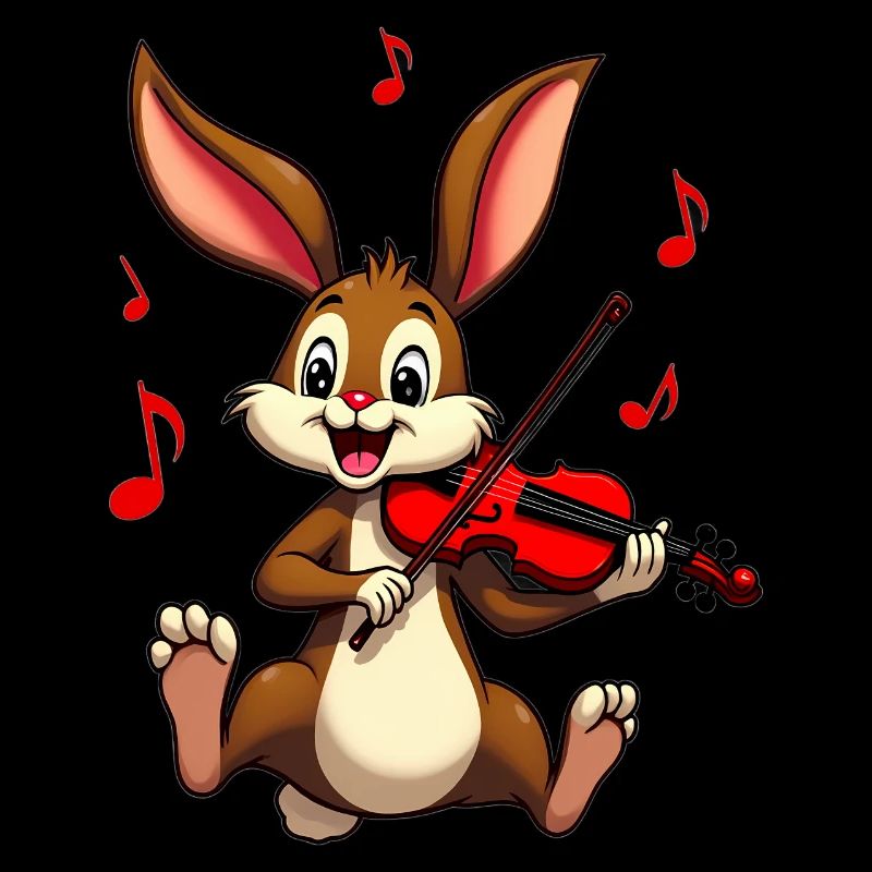 Lapin Violoniste Mignon