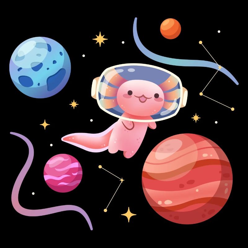 Conception d’astronaute d’axolotl pour les amateurs d’axolotl