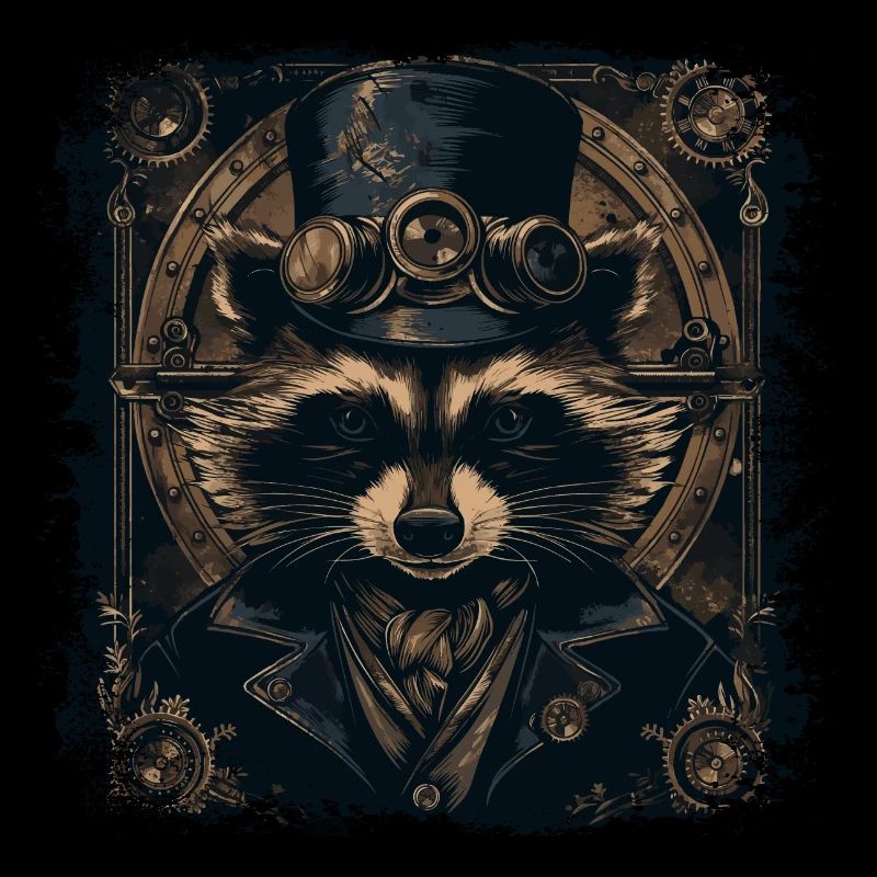 Cool Steampunk Raccoon