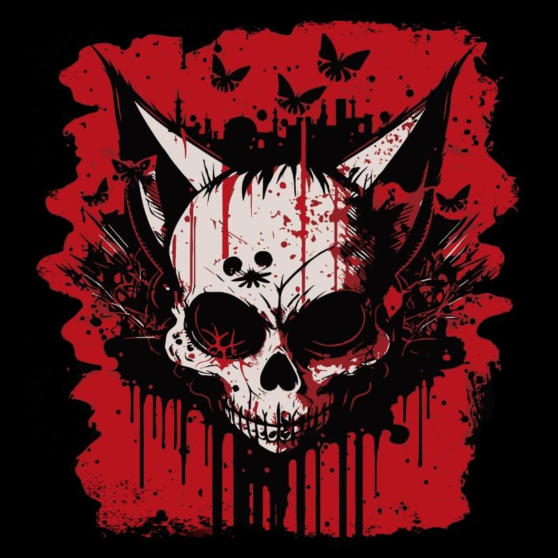 Crâne de chat zombie
