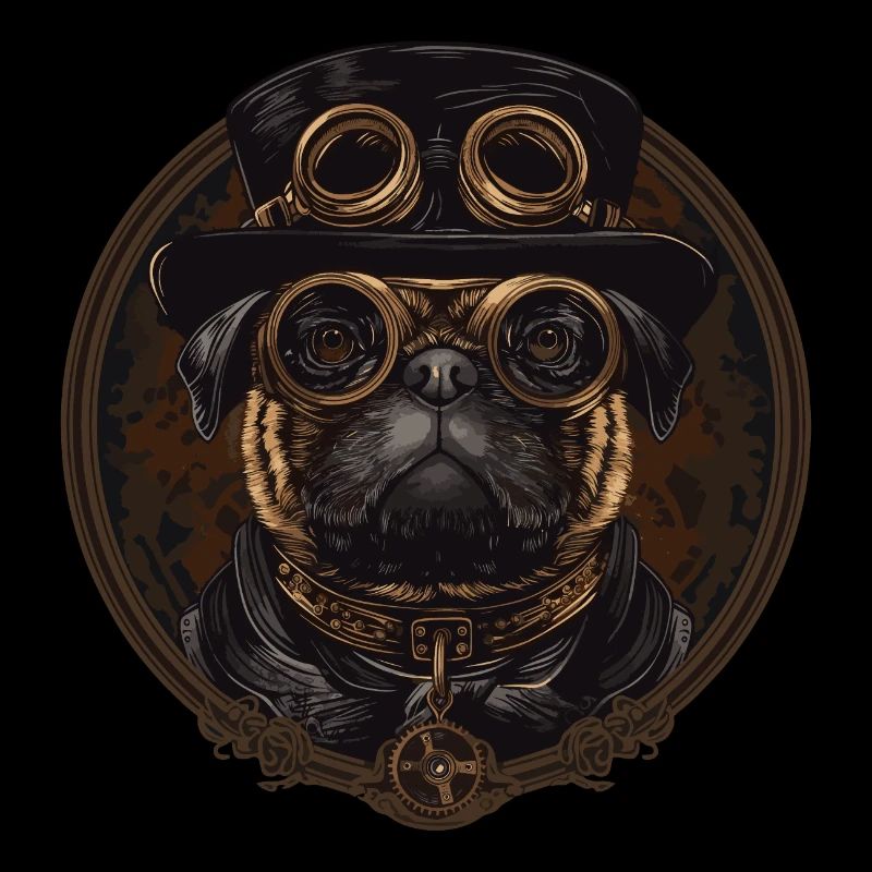 Steampunk Pug Dog