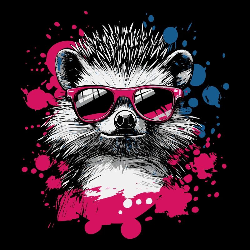 Funny hedgehog with sunglasses