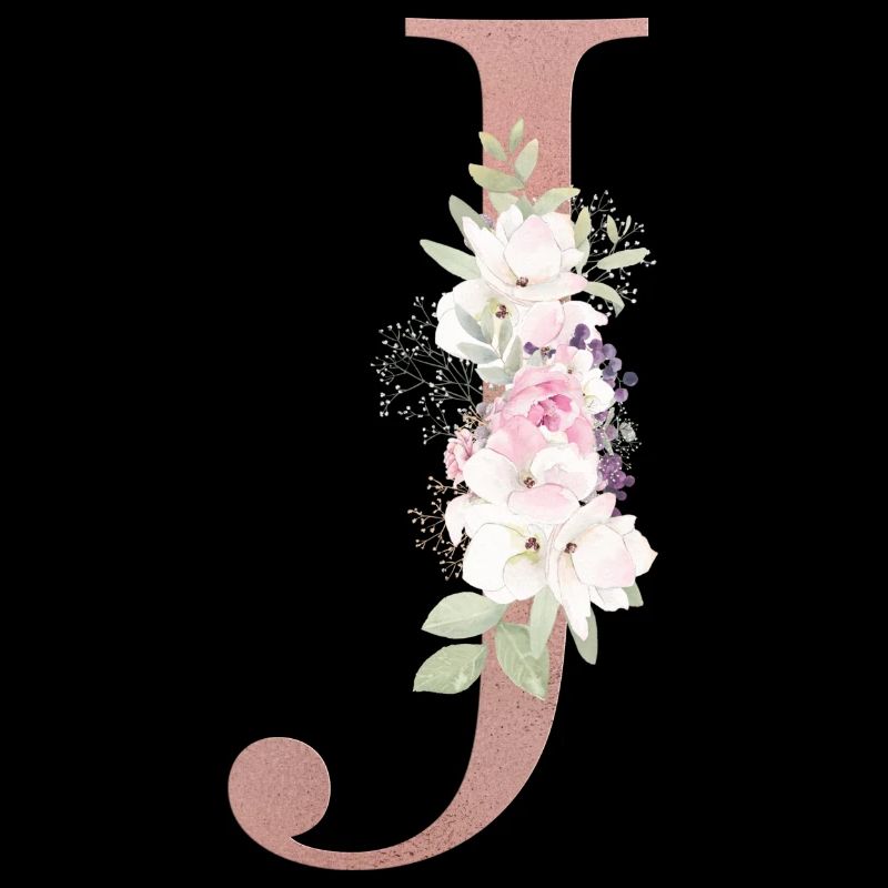 Personalisierbar Monogramm J Floral