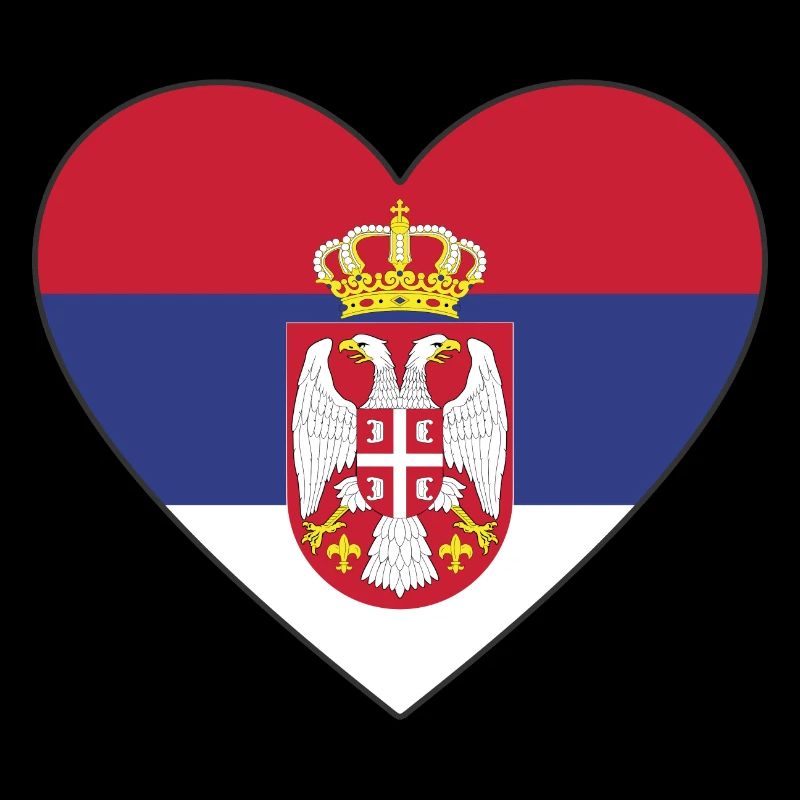 Cœur de drapeau de la Serbie