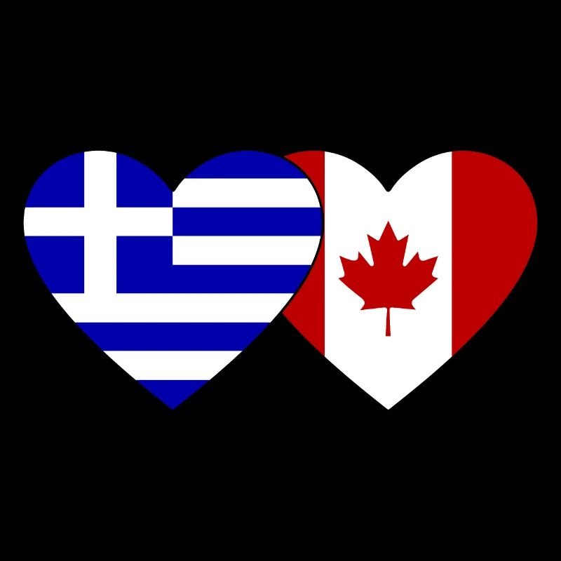 Greece Canada Flag Heart