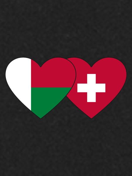 Madagascar Switzerland Flag Heart