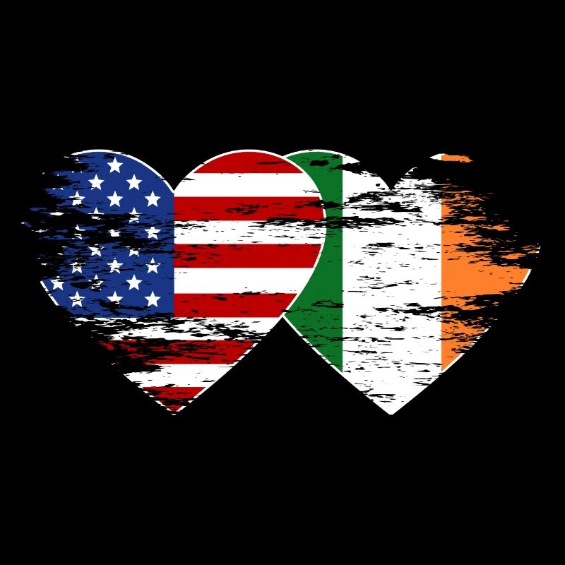 États-Unis Irlande drapeau coeur utilisé