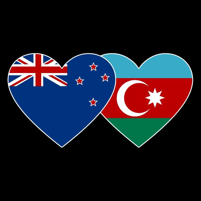 Neuseeland Aserbaidschan Flagge Herz