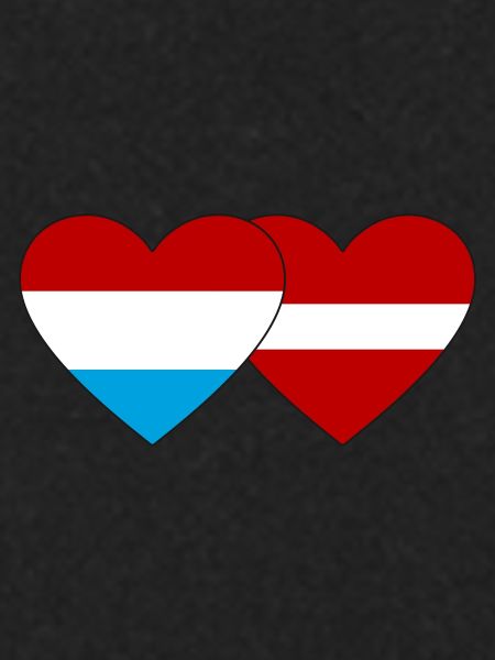Luxembourg Latvia Flag Heart