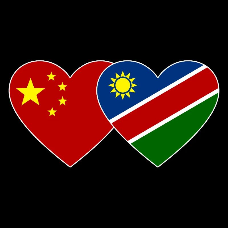 China Namibia Flag Heart