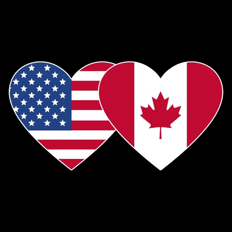 Drapeau des États-Unis Canada Coeur