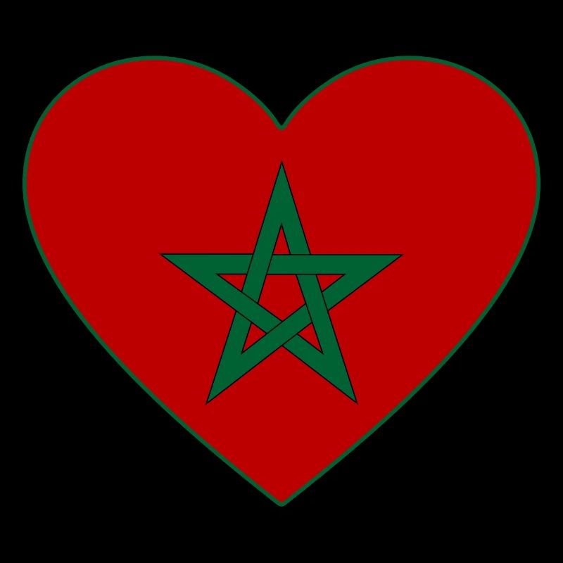 Cœur de drapeau du Maroc