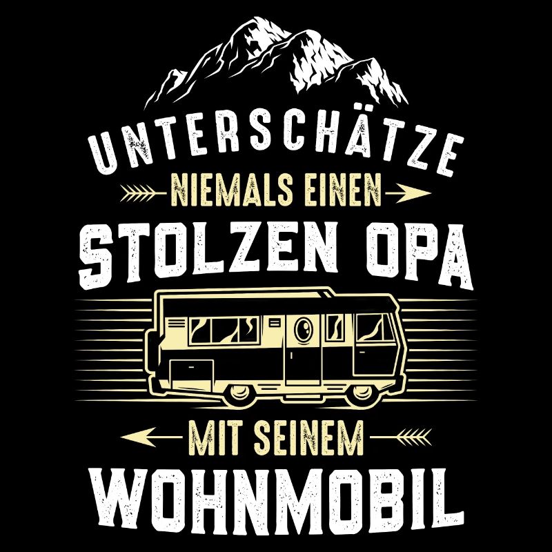 Stolzer Opa mit Wohnmobil