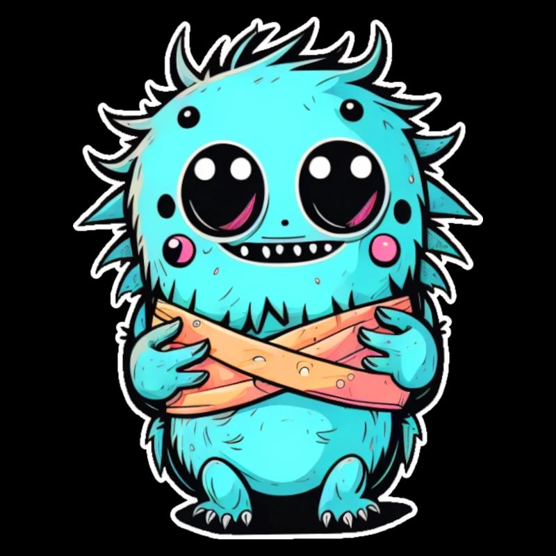 Süßes blaues Horror Zombie Comic Monster