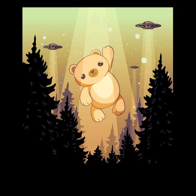 Cryptidcore Aesthetic Kawaii Bear UFO