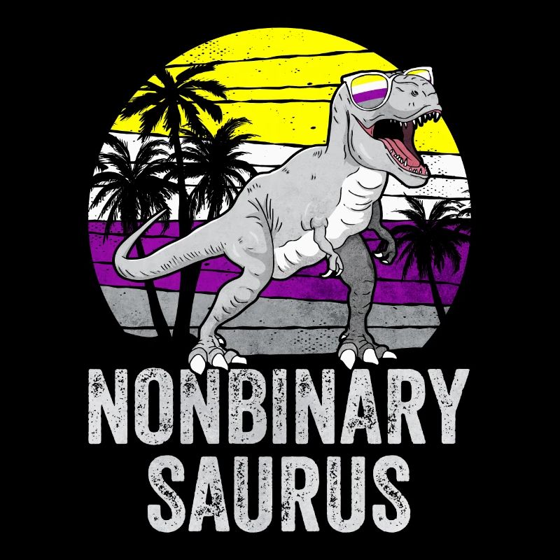 Non Binary Pride Flag Dinosaur Trex LGBTQ