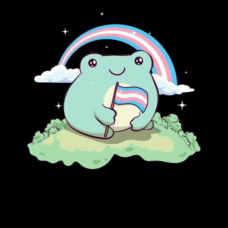 Fierté transgenre Grenouille drapeau trans LGBTQ subtile