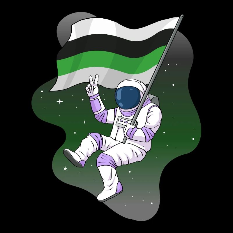 Demiromantic Pride Flag Space Astronaut Subti