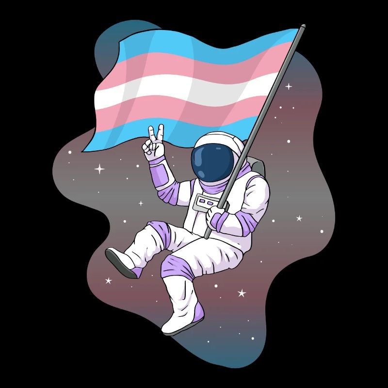 Transgender Pride Trans Flag Space Astronaut