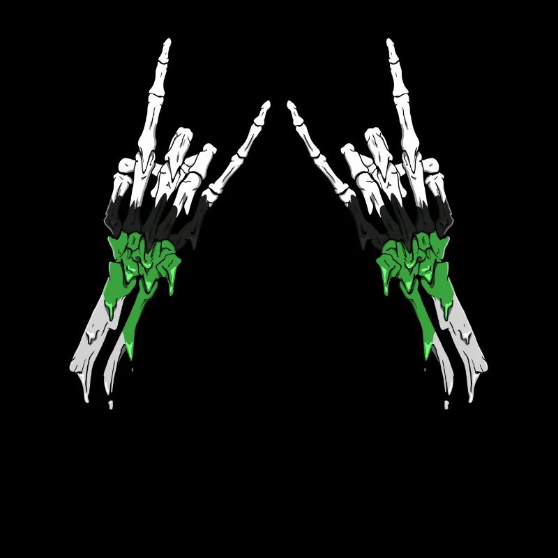 Demiromantic Pride Flag Devil's Horn Skeleton S