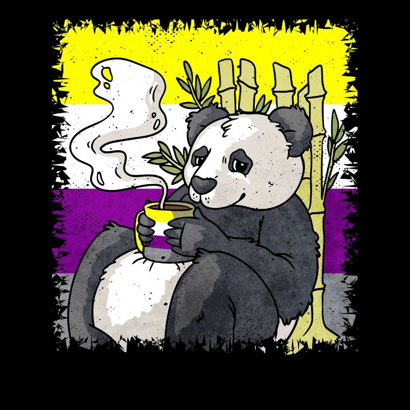 Non Binary Pride Flag Panda Coffee Sublte LGBT
