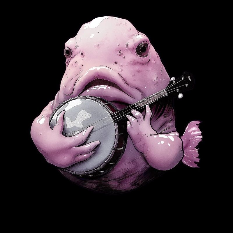 Blobfish Fish Bluegrass Banjo Player