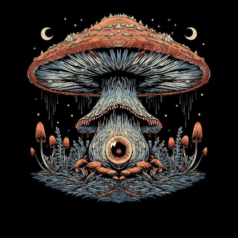 Cottagecore Weirdcore Esthétique Champignon Globe oculaire Mon