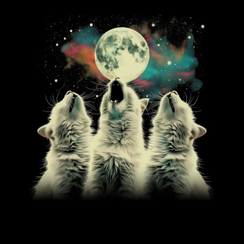 Himalayan Cat Howling Moon