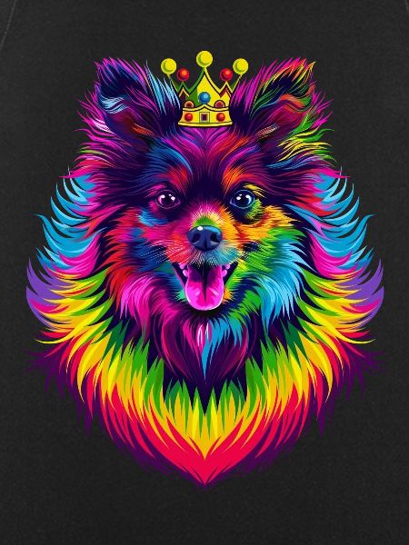 Keeshond Dog Crown Popart
