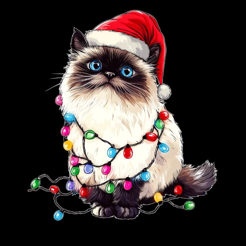 Himalayan Cat Christmas Hat Xmas
