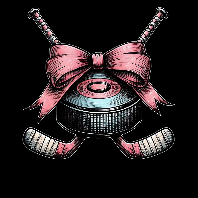 Coquette Bogen Hockeyschläger Puck Mütter Tag rosa