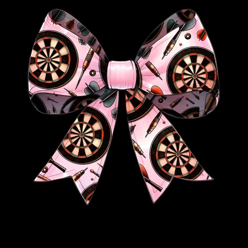 Coquette Bow Darts Player Dartboard Pattern
