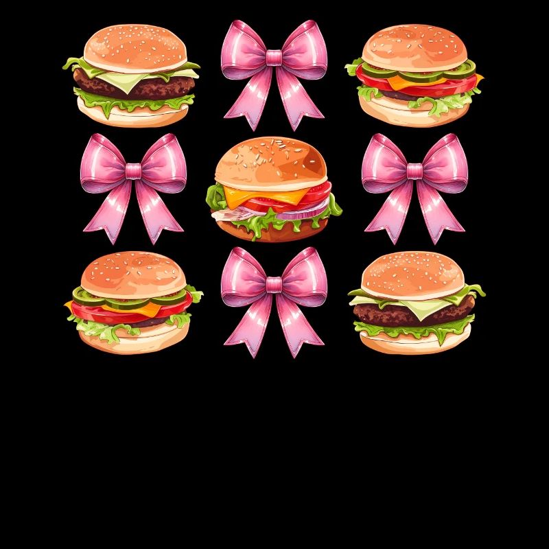 Coquette Bow Burger Hamburger Ruban Rose Maman