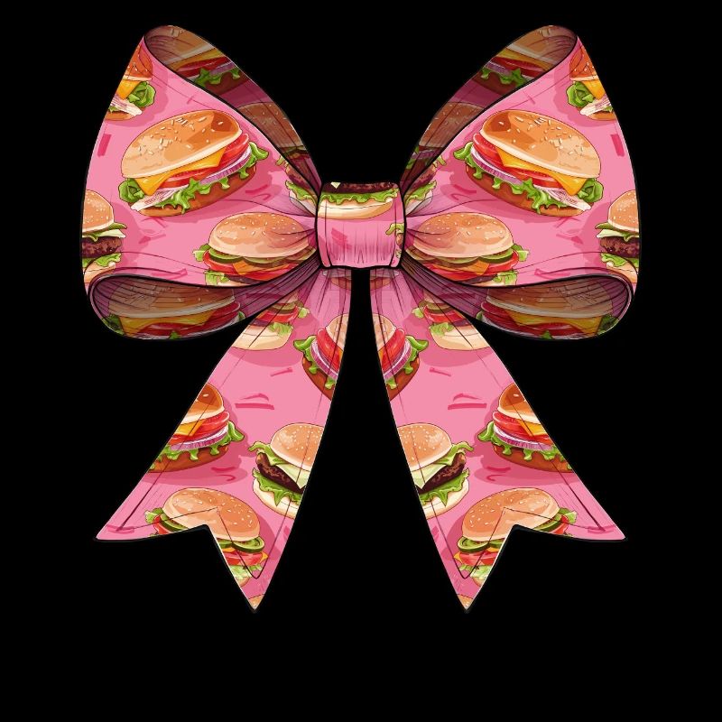 Coquette Bow Burger Hamburger Pink Ribbon Mom