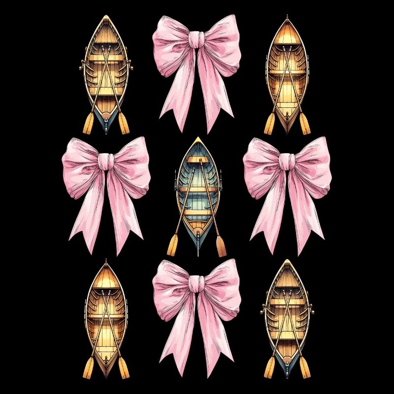 Coquette Bow Aviron Rameur Paddle Rose