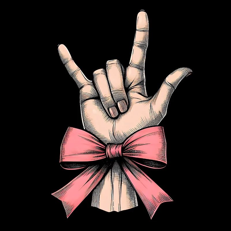Coquette Bow Zeichensprache Ich liebe dich ASL