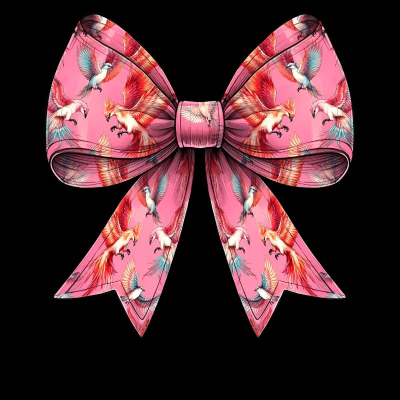 Coquette Bow Phoenix Pattern Mythical Eagle Girl