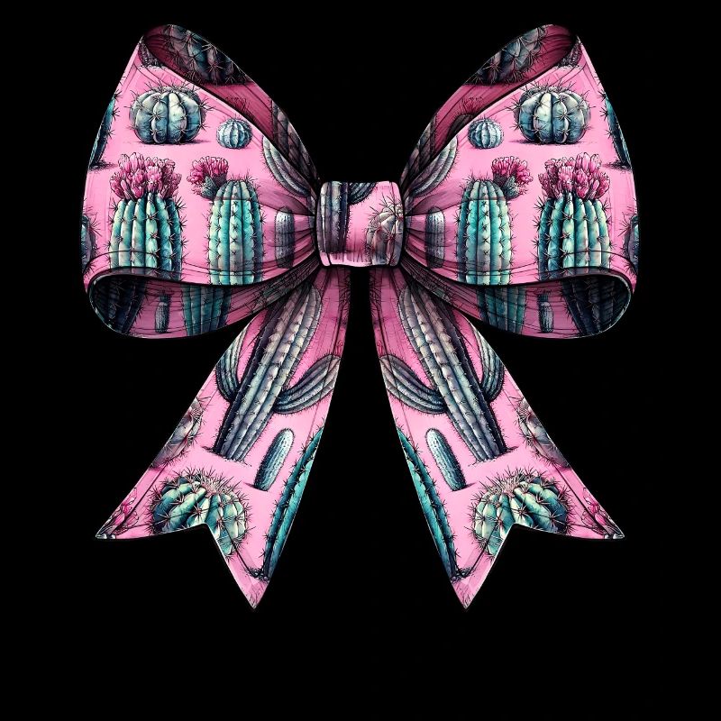 Coquette Bow Cactus Succulent Plant Pattern