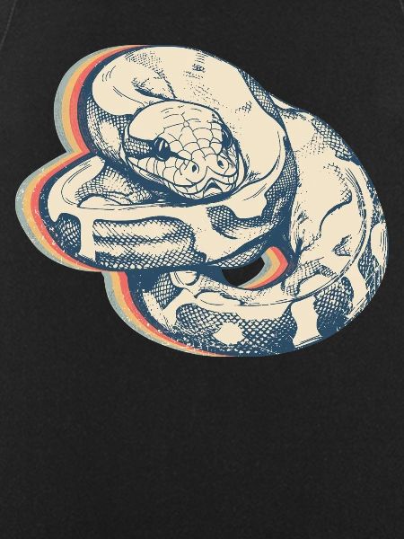 Kugelpython Schlange Retro Line Art