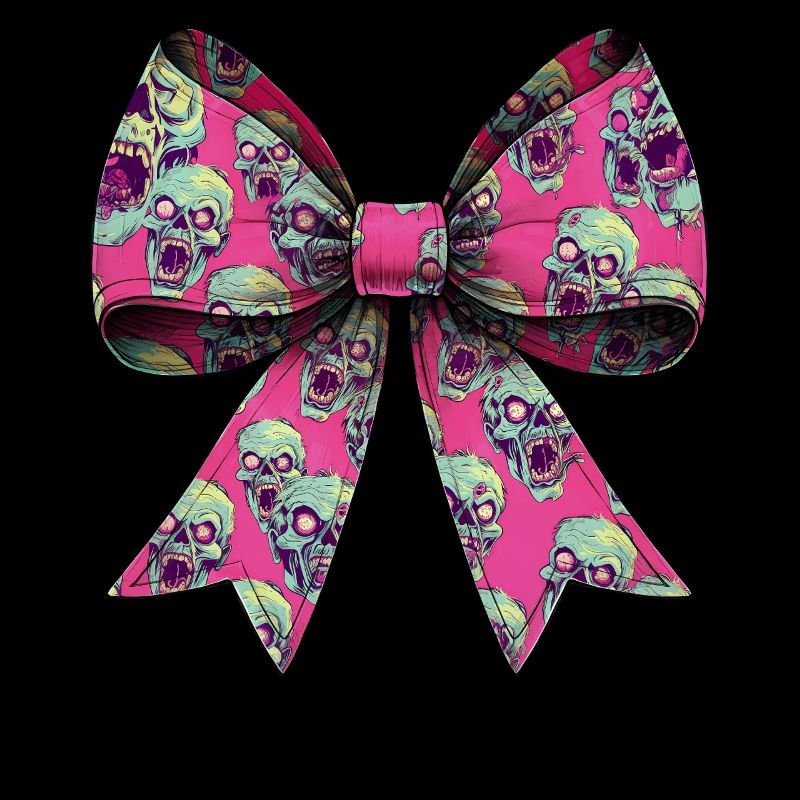 Coquettish Bow Zombie Pattern Spooky Halloween